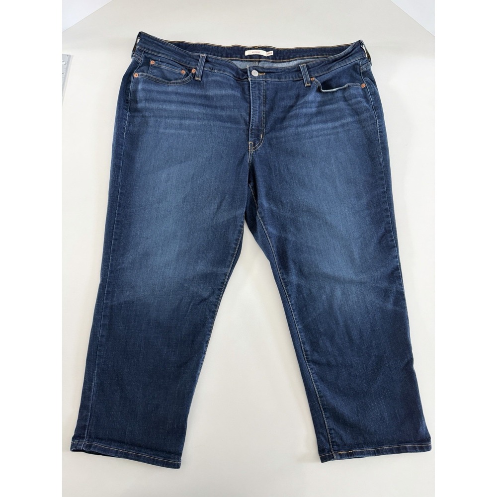Levi's Boyfriend Crop Jeans Women's 24W Plus Size Dark Wash Denim
